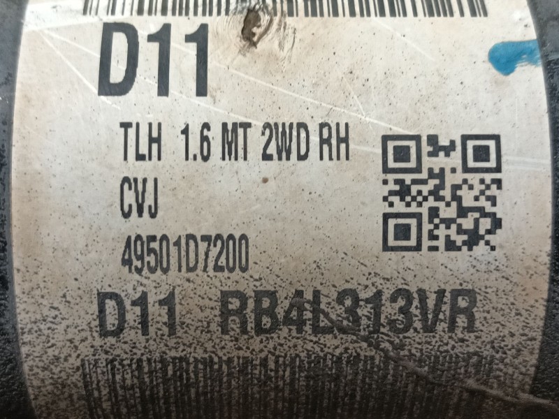 Recambio de transmision delantera derecha para kia sportage iv (ql, qle) 1.6 gdi referencia OEM IAM 49501D7200 RB4L313VR 