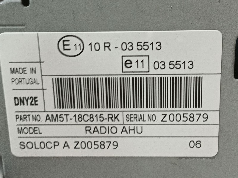 Recambio de sistema audio / radio cd para ford fiesta vi (cb1, ccn) 1.0 ecoboost referencia OEM IAM 2277323 AM5T18C815RK 