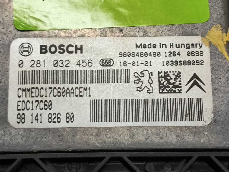 Recambio de centralita motor uce para citroën c4 ii (nc_) 1.6 bluehdi 100 referencia OEM IAM 1614413480 0281032456 