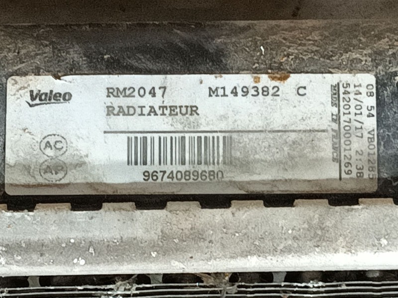 Recambio de radiador agua para peugeot partner tepee 1.6 bluehdi 100 referencia OEM IAM 1330Y5  