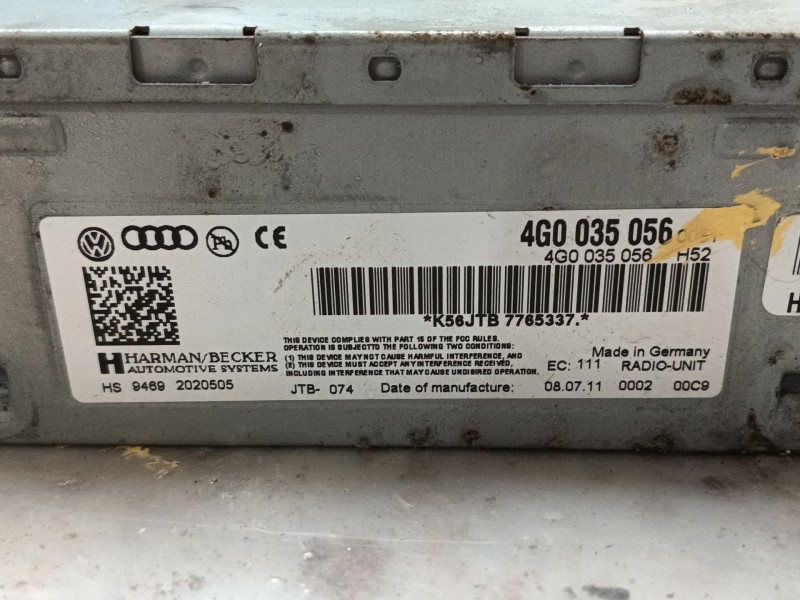 Recambio de sistema audio / radio cd para audi a4 b8 (8k2) 2.0 tfsi referencia OEM IAM   