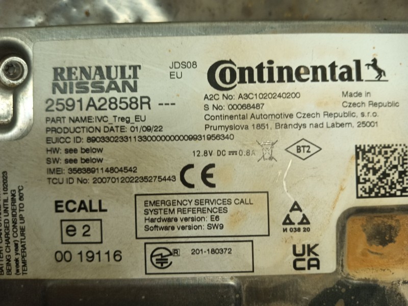 Recambio de modulo electronico para renault megane iv sport tourer (k9a/m/n_) 1.3 tce 140 (k9nb) referencia OEM IAM   