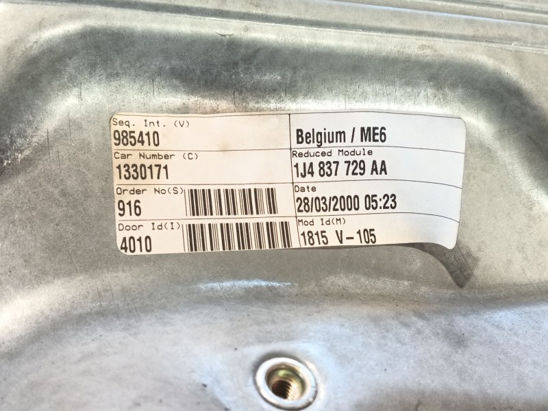 Recambio de elevalunas delantero izquierdo para volkswagen golf iv (1j1) 1.9 tdi referencia OEM IAM 1J4837461H  