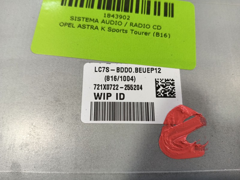 Recambio de sistema audio / radio cd para opel astra k sports tourer (b16) 1.6 cdti (35) referencia OEM IAM   