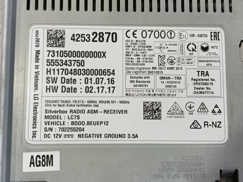 Recambio de sistema audio / radio cd para opel astra k sports tourer (b16) 1.6 cdti (35) referencia OEM IAM   