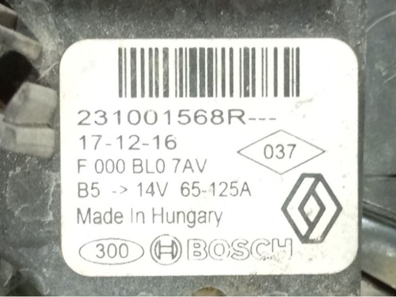 Recambio de alternador para dacia dokker furgoneta/monovolumen 1.6 referencia OEM IAM   