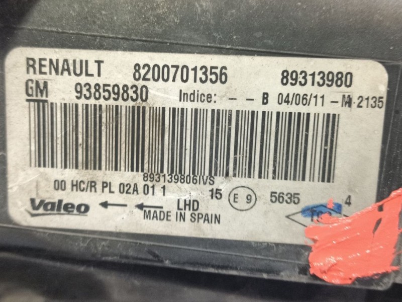 Recambio de faro izquierdo para opel vivaro a furgoneta (x83) 2.0 cdti (f7) referencia OEM IAM 91165719  