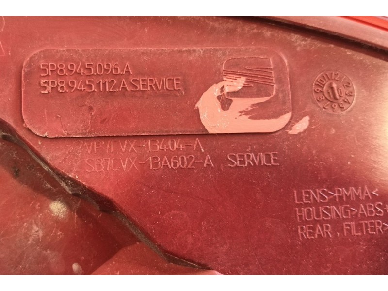 Recambio de piloto trasero derecho para seat altea (5p1) 1.6 tdi referencia OEM IAM 5P8945112A  