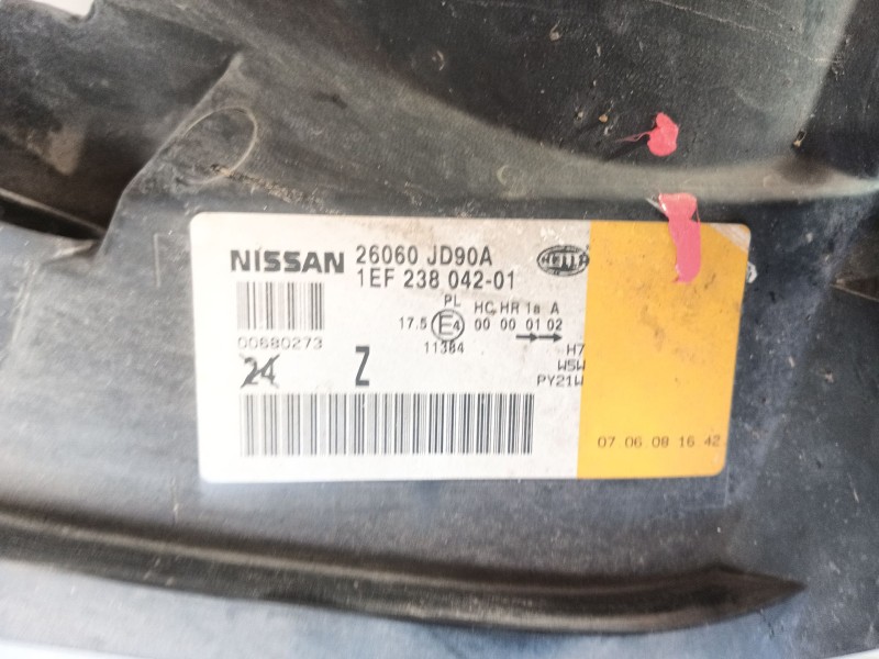Recambio de faro izquierdo para nissan qashqai i (j10, nj10) 1.6 referencia OEM IAM 26060JD90A / 26060JD95A  