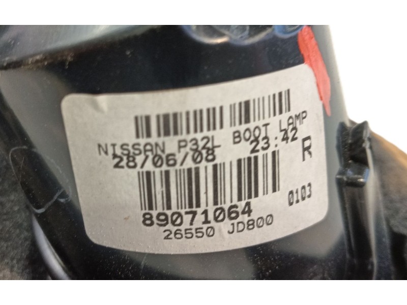 Recambio de piloto trasero derecho interior para nissan qashqai i (j10, nj10) 1.6 referencia OEM IAM 26550JD800  