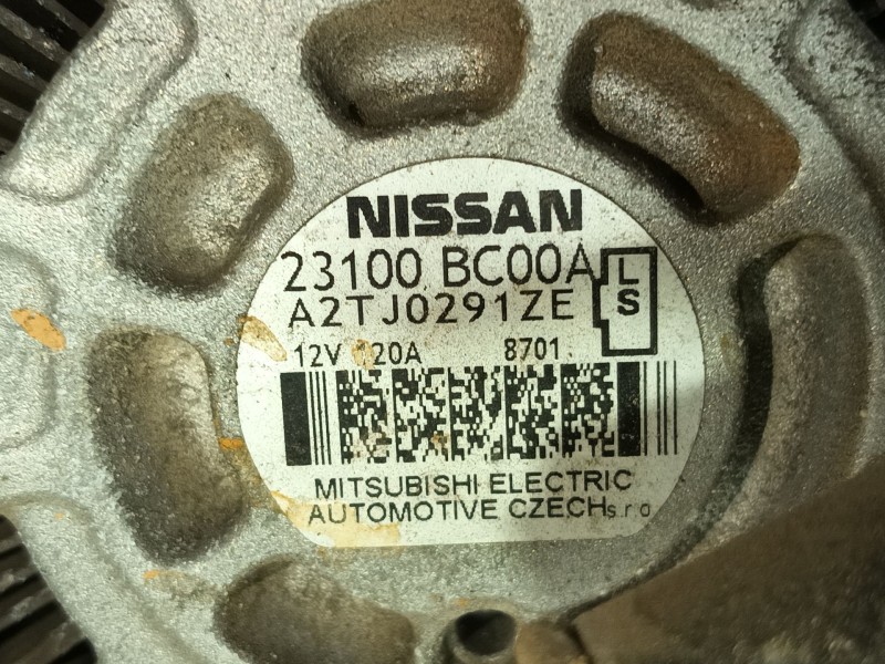 Recambio de alternador para nissan qashqai i (j10, nj10) 1.6 referencia OEM IAM 23100BC02M A2TJ0291ZE 