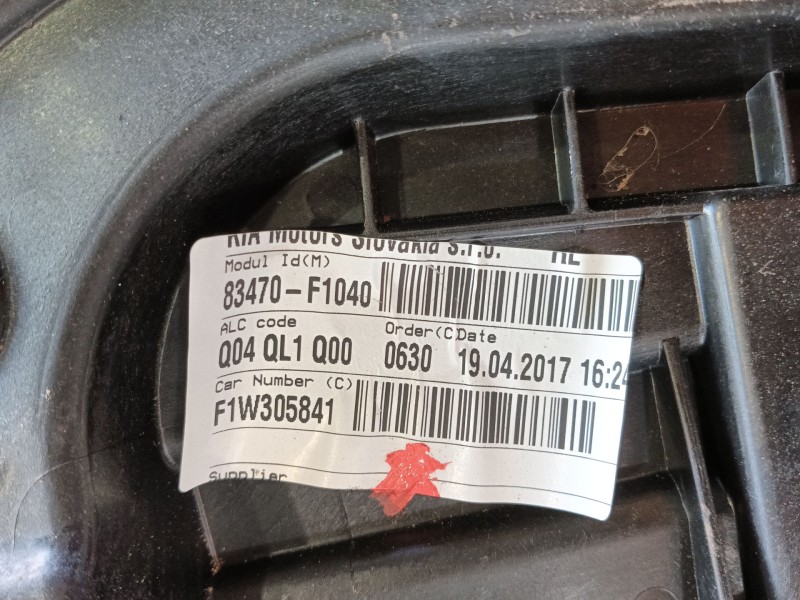 Recambio de elevalunas trasero izquierdo para kia sportage iv (ql, qle) 1.6 gdi referencia OEM IAM 83471F1000  