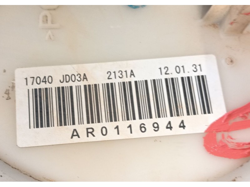 Recambio de bomba combustible para nissan qashqai i (j10, nj10) 1.6 referencia OEM IAM 17040JD03A  