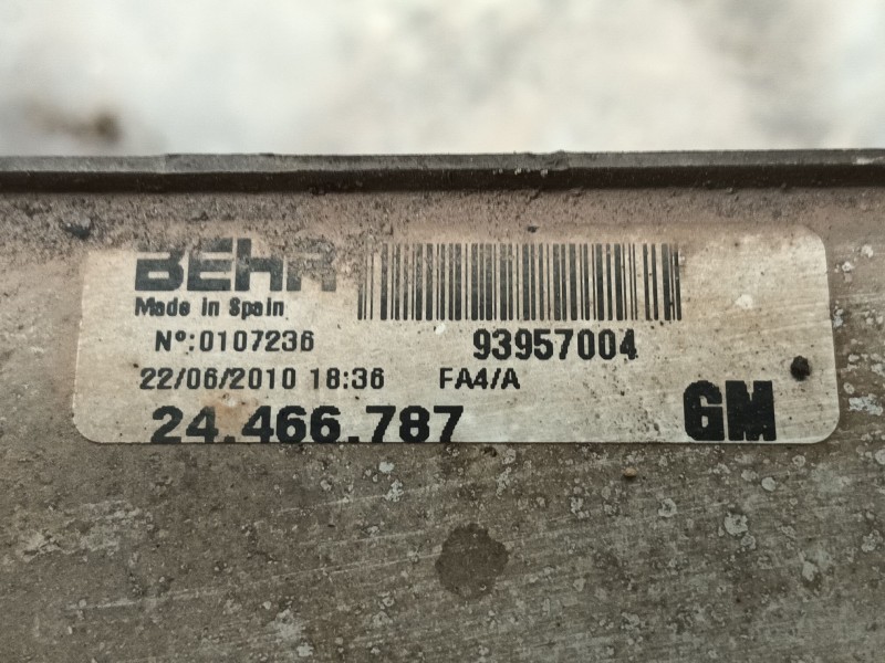 Recambio de intercooler para opel combo tour 1.3 cdti 16v referencia OEM IAM 93177425 24466787 