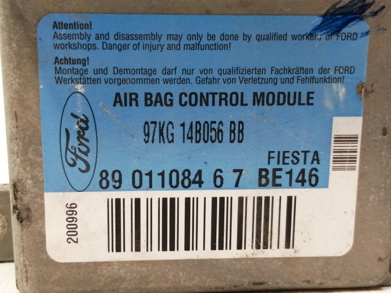 Recambio de centralita airbag para ford ka (ccq) 1.3 cat referencia OEM IAM 97KG14B056BB  