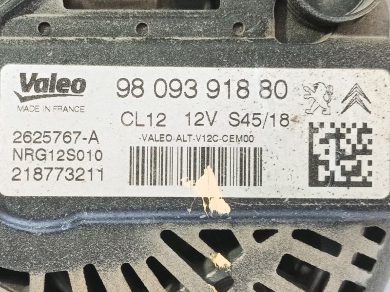 Recambio de alternador para opel crossland x / crossland (p17, p2qo) 1.2 (75) referencia OEM IAM 9809391880  