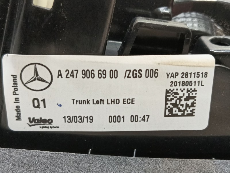Recambio de piloto trasero izquierdo interior para mercedes-benz clase b sports tourer (w247) b 180 (247.084) referencia OEM IAM