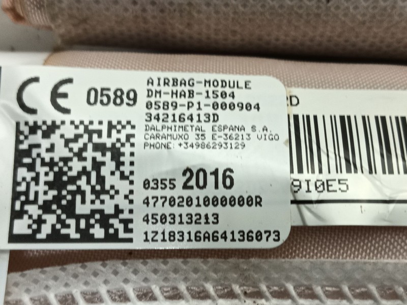 Recambio de airbag cortina delantero derecho para opel crossland x / crossland (p17, p2qo) 1.2 (75) referencia OEM IAM   