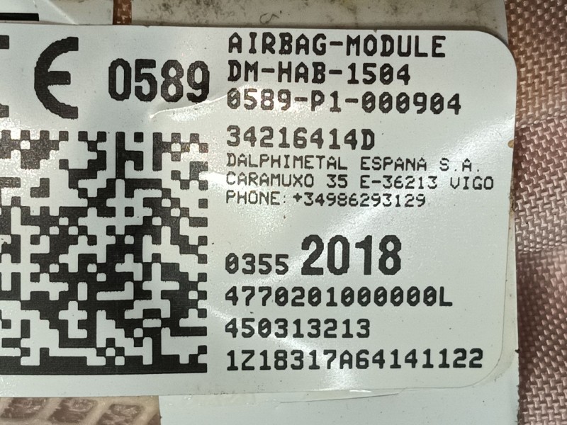 Recambio de airbag cortina delantero izquierdo para opel crossland x / crossland (p17, p2qo) 1.2 (75) referencia OEM IAM 3647450