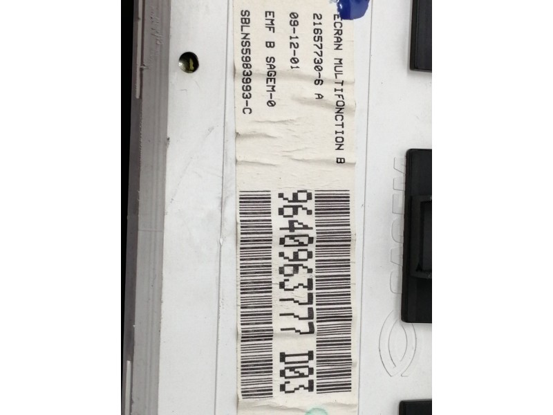Recambio de pantalla multifuncion para peugeot 307 (s1) xr referencia OEM IAM 9640963777  