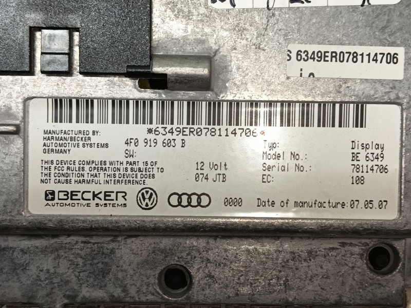 Recambio de pantalla multifuncion para audi a6 allroad c6 (4fh) 3.0 tdi quattro referencia OEM IAM   