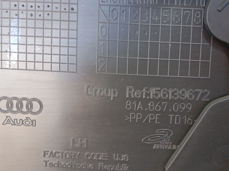 Recambio de guarnecido puerta delantera izquierda para audi q2 (gab, gag) 1.6 tdi referencia OEM IAM  81B867105 