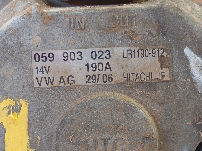 Recambio de alternador para volkswagen touareg (7la, 7l6, 7l7) 3.0 v6 tdi referencia OEM IAM  059903023 