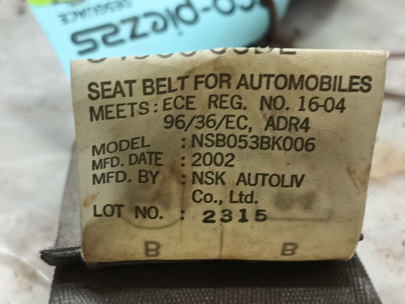 Recambio de cinturon seguridad trasero central para suzuki grand vitara i (ft, ht) 2.0 hdi 110 4x4 (sq 420d) referencia OEM IAM 