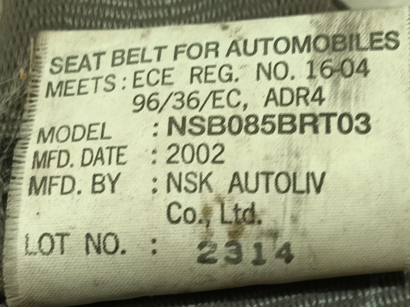 Recambio de cinturon seguridad delantero derecho para suzuki grand vitara i (ft, ht) 2.0 hdi 110 4x4 (sq 420d) referencia OEM IA