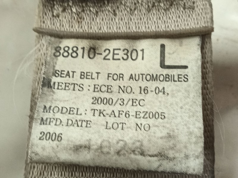 Recambio de cinturon seguridad delantero izquierdo para hyundai tucson (jm) 2.0 crdi referencia OEM IAM 888102E300DD  