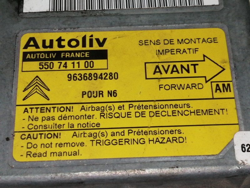 Recambio de centralita airbag para citroën xsara berlina 1.9 diesel referencia OEM IAM 9636894280  