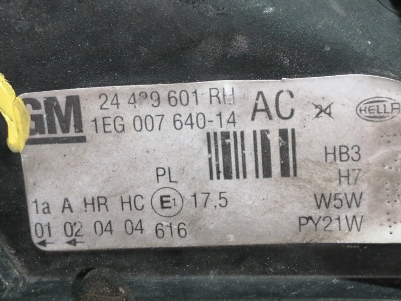 Recambio de faro derecho para opel astra g caravan comfort referencia OEM IAM 24439601  1EG00764014