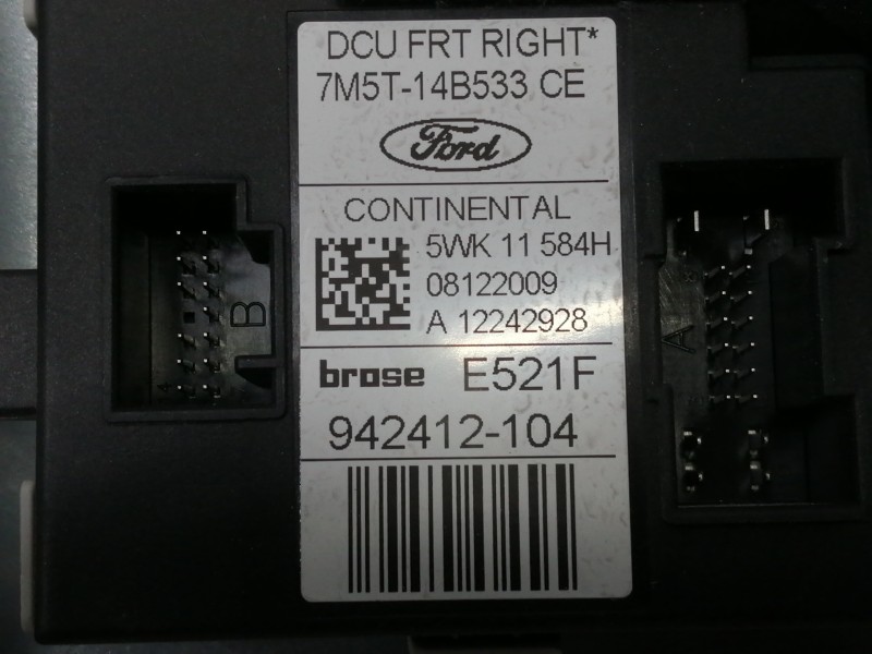 Recambio de elevalunas delantero derecho para ford kuga (cbv) titanium referencia OEM IAM 7M51R203A28DB 8M51R219A64AA A12240238 