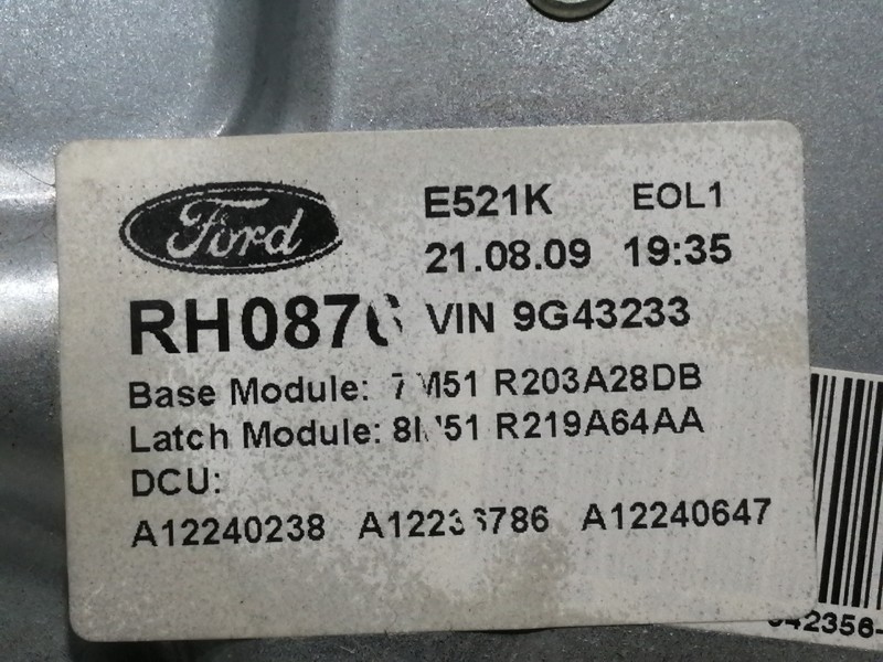 Recambio de elevalunas delantero derecho para ford kuga (cbv) titanium referencia OEM IAM 7M51R203A28DB 8M51R219A64AA A12240238 