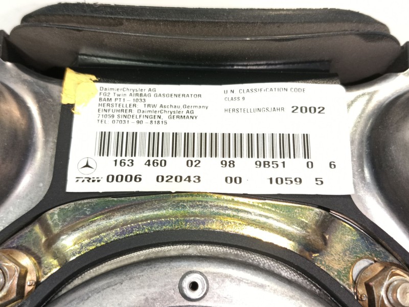 Recambio de airbag delantero izquierdo para mercedes-benz clase m (w163) ml 400 cdi (163.128) referencia OEM IAM 16346002988H71 