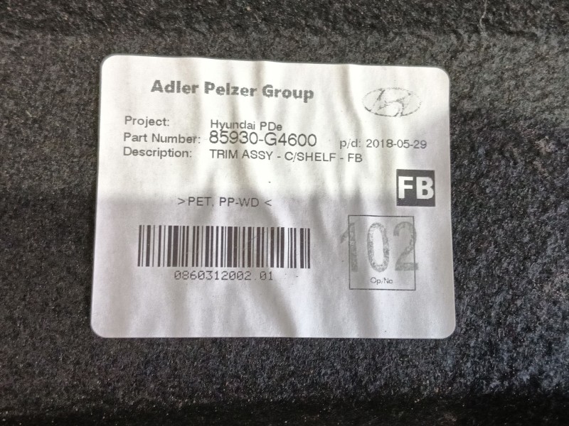 Recambio de bandeja trasera para hyundai i30 (pde, pd, pden) 1.0 t-gdi referencia OEM IAM   