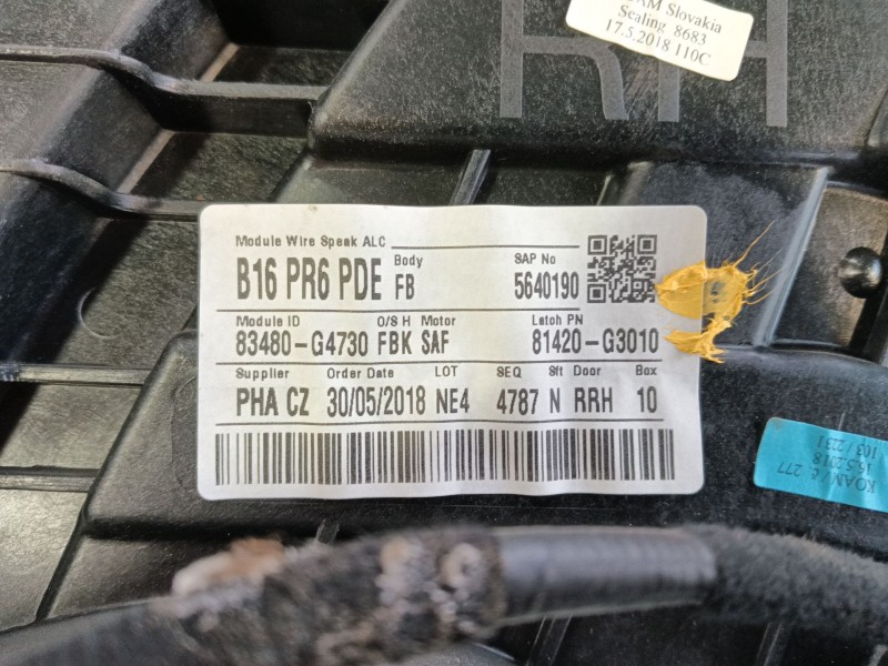 Recambio de elevalunas trasero derecho para hyundai i30 (pde, pd, pden) 1.0 t-gdi referencia OEM IAM 83481G4700  