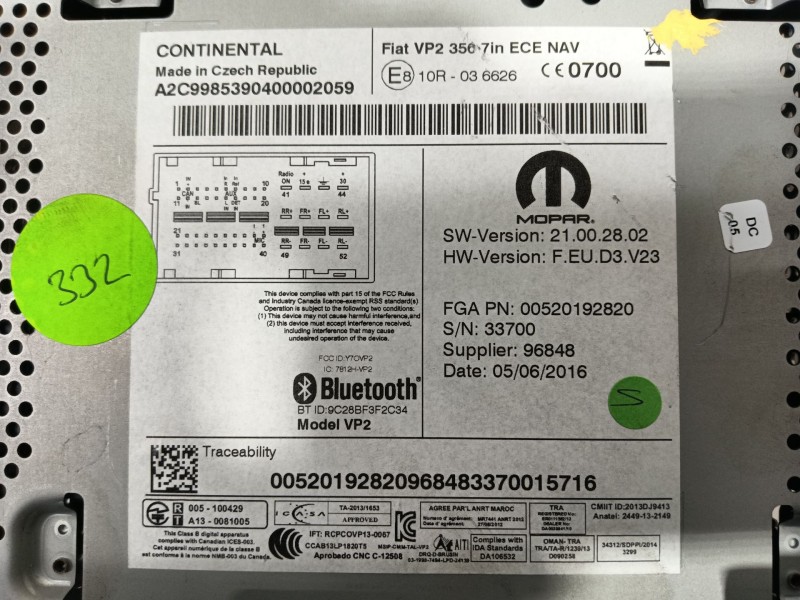 Recambio de sistema audio / radio cd para fiat tipo hatchback (356_, 357_) 1.4 (356hxa1b) referencia OEM IAM   