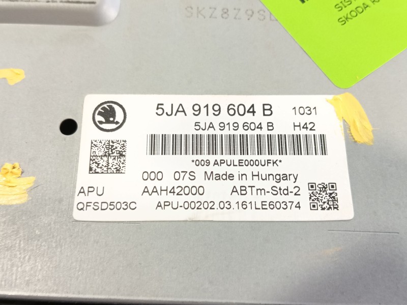 Recambio de sistema audio / radio cd para skoda rapid spaceback (nh1) 1.6 tdi referencia OEM IAM  5JA919604B 