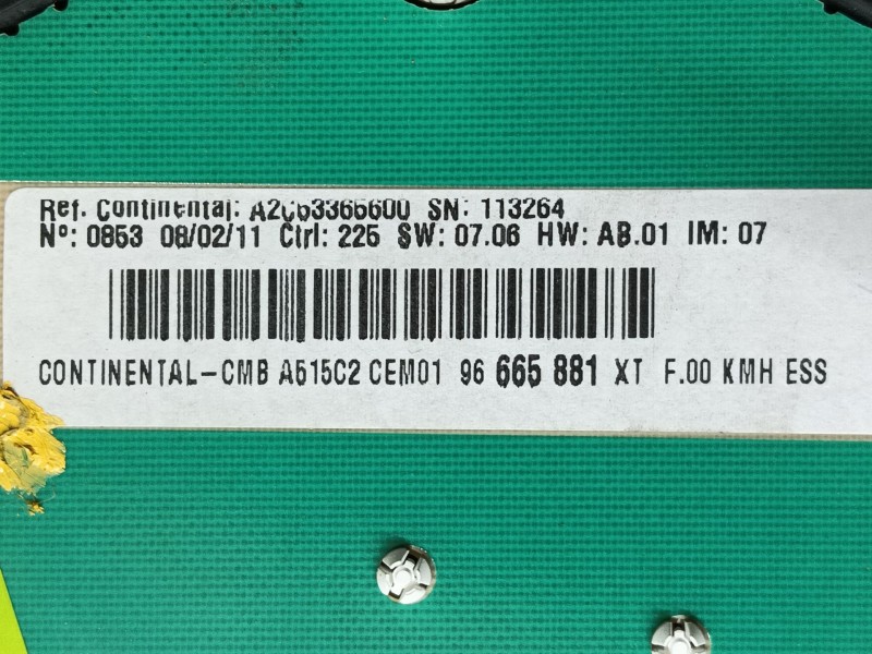 Recambio de cuadro instrumentos para citroën c3 ii (sc_) 1.4 referencia OEM IAM   