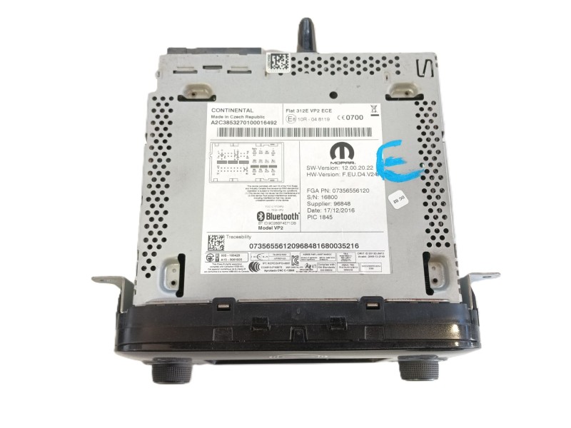 Recambio de sistema audio / radio cd para fiat 500 (312_) 1.2 (312axa1a) referencia OEM IAM   