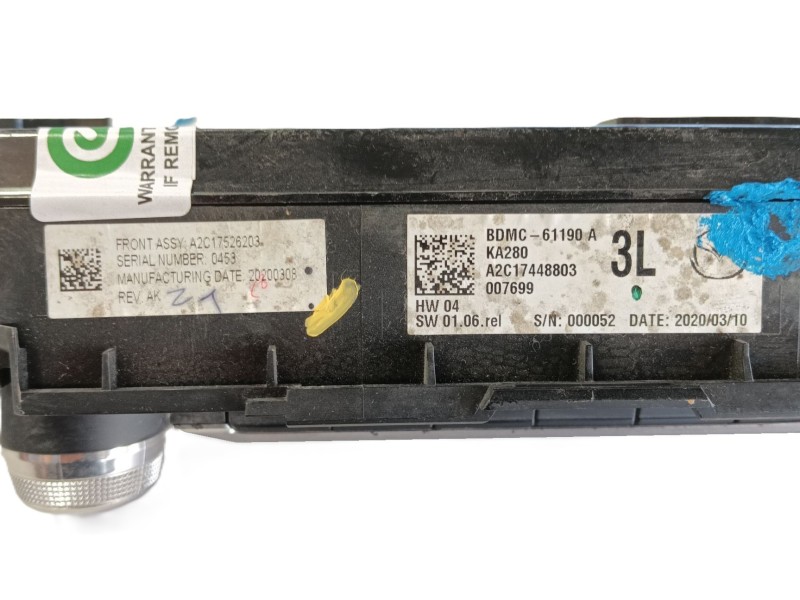 Recambio de mando calefaccion / aire acondicionado para mazda 3 hatchback (bp) 2.0 skyactiv-g m hybrid referencia OEM IAM   
