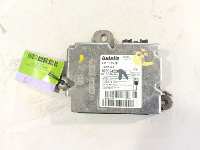 Recambio de centralita airbag para renault master iii autobús (jv) 2.3 dci 125 fwd (jv0c, jv0d, jv0h, jv0g, jv0j) referencia OEM