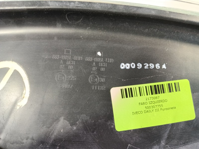 Recambio de faro izquierdo para iveco daily iii furgoneta 35 s 13 v,35 c 13 v referencia OEM IAM 500307755  