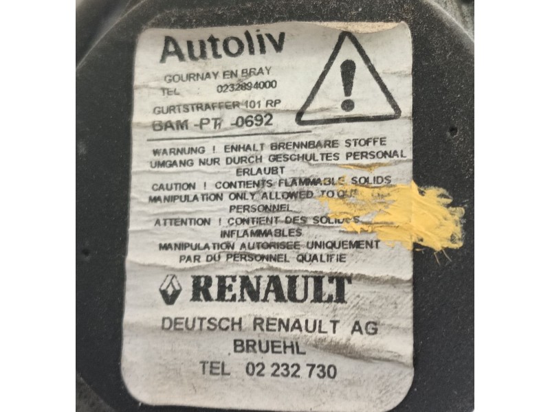 Recambio de cinturon seguridad delantero izquierdo para renault master iii autobús (jv) 2.3 dci 125 fwd (jv0c, jv0d, jv0h, jv0g,