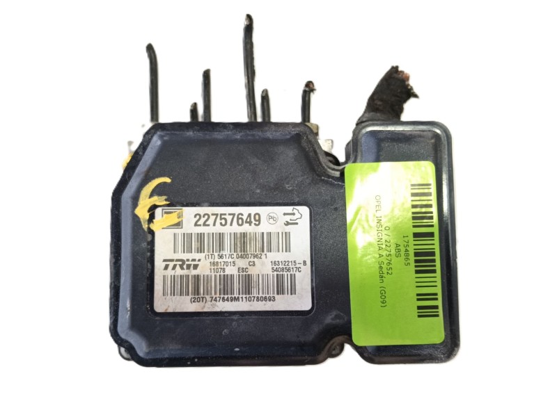 Recambio de abs para opel insignia a sedán (g09) 2.0 cdti (69) referencia OEM IAM 0 / 22757652  