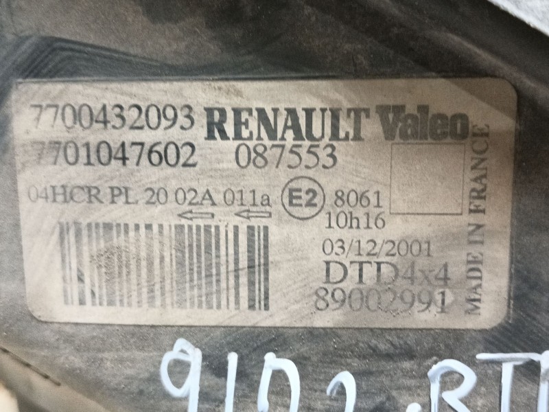 Recambio de faro derecho para renault scénic i monospace (ja0/1_, fa0_) 1.9 dci rx4 referencia OEM IAM   
