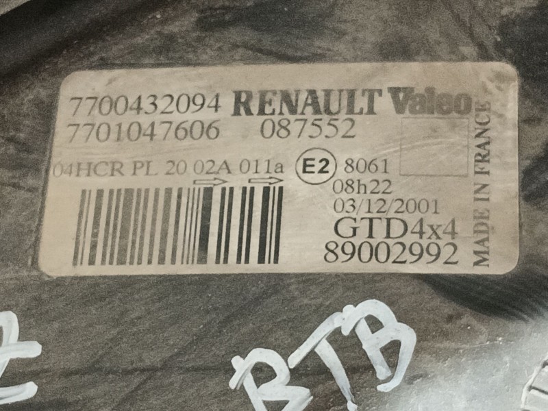 Recambio de faro izquierdo para renault scénic i monospace (ja0/1_, fa0_) 1.9 dci rx4 referencia OEM IAM   