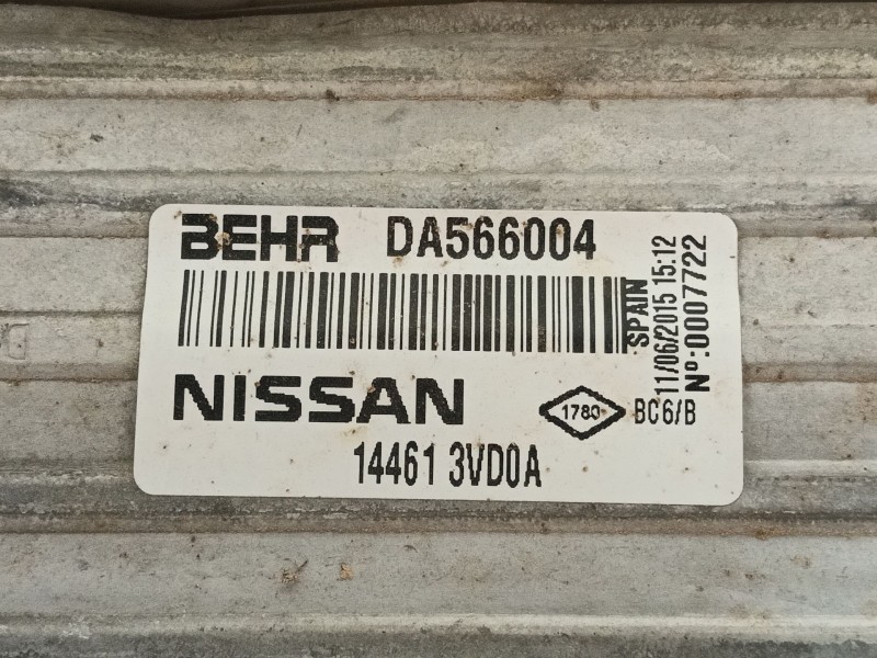 Recambio de intercooler para nissan note (e12) 1.5 dci referencia OEM IAM   