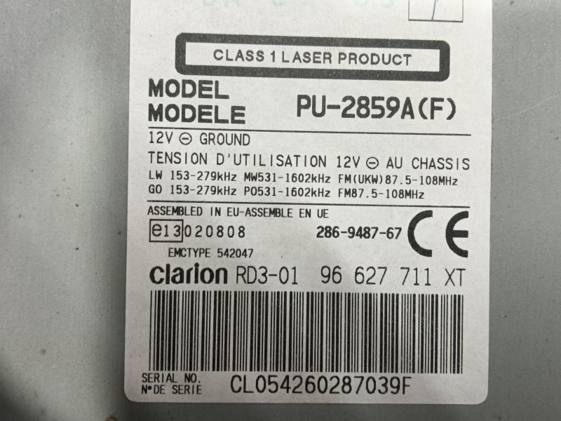 Recambio de sistema audio / radio cd para citroën berlingo / berlingo first monospace (mf_, gjk_, gfk_) 1.9 d (mfwjz) referencia